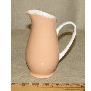 Vtg Kokura Ware Japan CREAMER, Apricot & White, Iron Stone, MCM Mid-Century